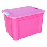 Caixa Organizadora Polipropileno 30 Litros Plásticos do Carmo Rosa
