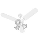 Ventilador De Teto Paris Branco 3 Pás 3 Velocidades Tron - 127V