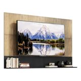 Painel com Suporte TV 65' e Prateleira Amsterdã Up Multimóveis Rustic/Preto