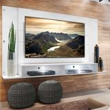Painel TV 60' com 2 Leds e Nichos Veneza Multimóveis Branco
