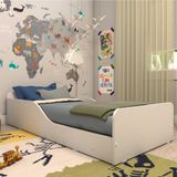 Cama Infantil Montessoriana c/ Barras de Proteção p/ colchão 150 x 70 cm Square Multimóveis Branca
