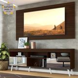 Rack c/ Painel e Suporte p/ TV 65' c/ Espelho e Pés Retrô Flórida Multimóveis Duna/Branco