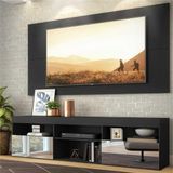 Rack com Painel para TV até 65' e Espelho Flórida Multimóveis Preto