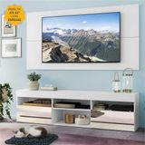 Rack com Espelho, Painel TV 65' e 2 Portas Londres Multimóveis Branco