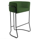 Banqueta Decorativa Base Aço Preto Betina B-89 Corano Verde - Domi