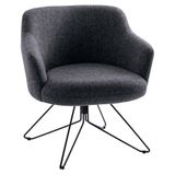Poltrona Decorativa Giratória Base Orby Jade C-469 Linho Mescla - Domi