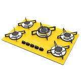 Fogão Cooktop 5 Bocas Chamalux Tripla Chama Amarelo Bivolt