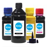 Kit 4 Tintas Sublimáticas para Epson L656 Black 500ml Color 100ml Koga