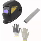 Kit Soldador Mascara Automática 3kg Eletrodo 2 Par Luva