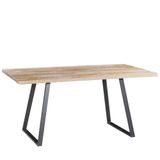 Mesa Sala de Jantar 190cm Grafite Madeira Maciça Driftwood