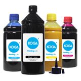 Kit 4 Tintas Sublimáticas para Epson L475 Black 1 Litro Color 500ml Koga