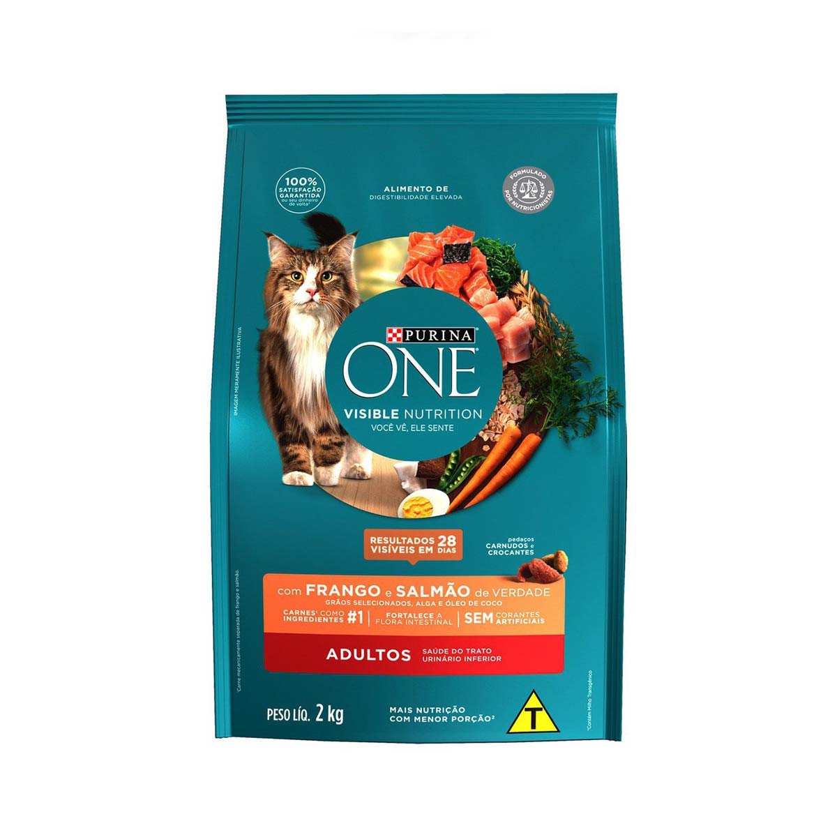 Ração Seca para Gatos Castrados Purina One Frango e Salmão 2Kg