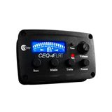 Captador Para Violão Flat Com Pré Equalizador E Afinador Custom Sound CEQ-4F