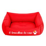 Cama Pet Cachorro Gato M 57x37cm Vermelha Brincalhão Da Casa