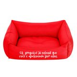 Cama Pet Para Cachorro Gato M 57x37cm Vermelha Preguiça