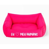 Cama Pet Para Cachorro Gato M 57x37cm Rosa Eu Amo Meu Humano