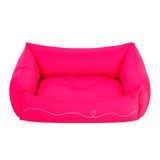 Cama Pet Para Cachorro Gato M 57x37cm Rosa Laço Coração