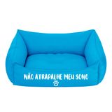 Cama Pet Cachorro Gato M 57x37cm Azul Não Atrapalhe Meu Sono