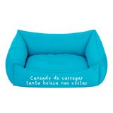 Cama Pet Cachorro Gato M 57x37cm Azul Cansado Tanta Beleza