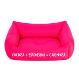 Cama Pet Cachorro Gato M 57x37cm Rosa Curiosa E Esfomeada