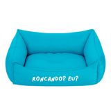 Cama Pet Para Cachorro Gato M 57x37cm Azul Roncando