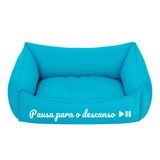 Cama Pet Cachorro Gato M 57x37cm Azul Pausa Para O Descanso