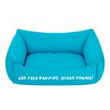 Cama Pet Para Cachorro Gato M 57x37cm Azul Não Faça Barulho