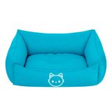 Cama Pet Para Cachorro Gato M 57x37cm Azul Gatinho