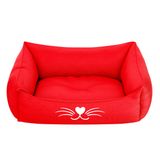 Cama Pet Para Cachorro Gato M 57x37cm Vermelha Gatinho