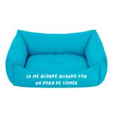 Cama Pet Cachorro Gato M 57x37cm Azul Acorde Para Comer