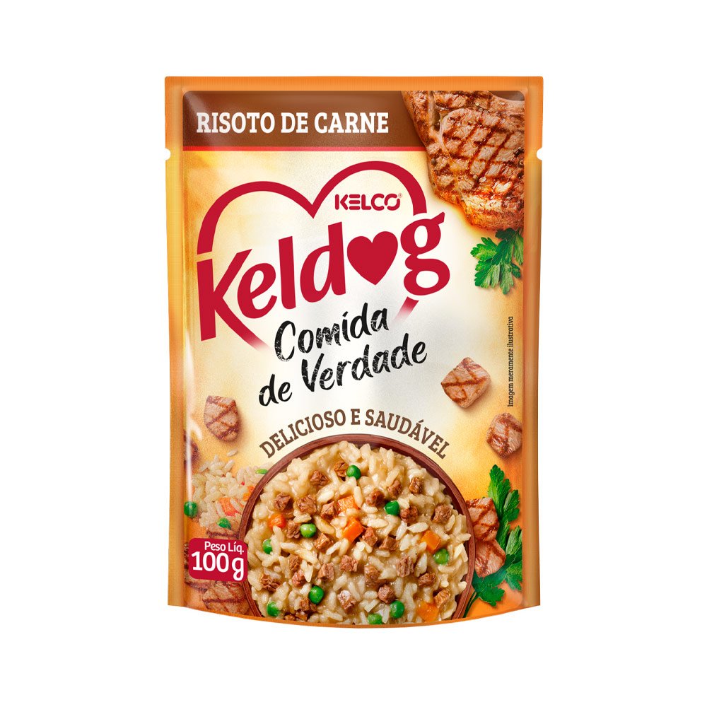 Ração Úmida Keldog Sachê Para Cães Sabor Risoto De Carne 100g