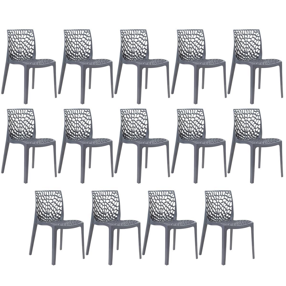 Kit - 14 X Cadeiras Gruvyer - Cinza Escuro