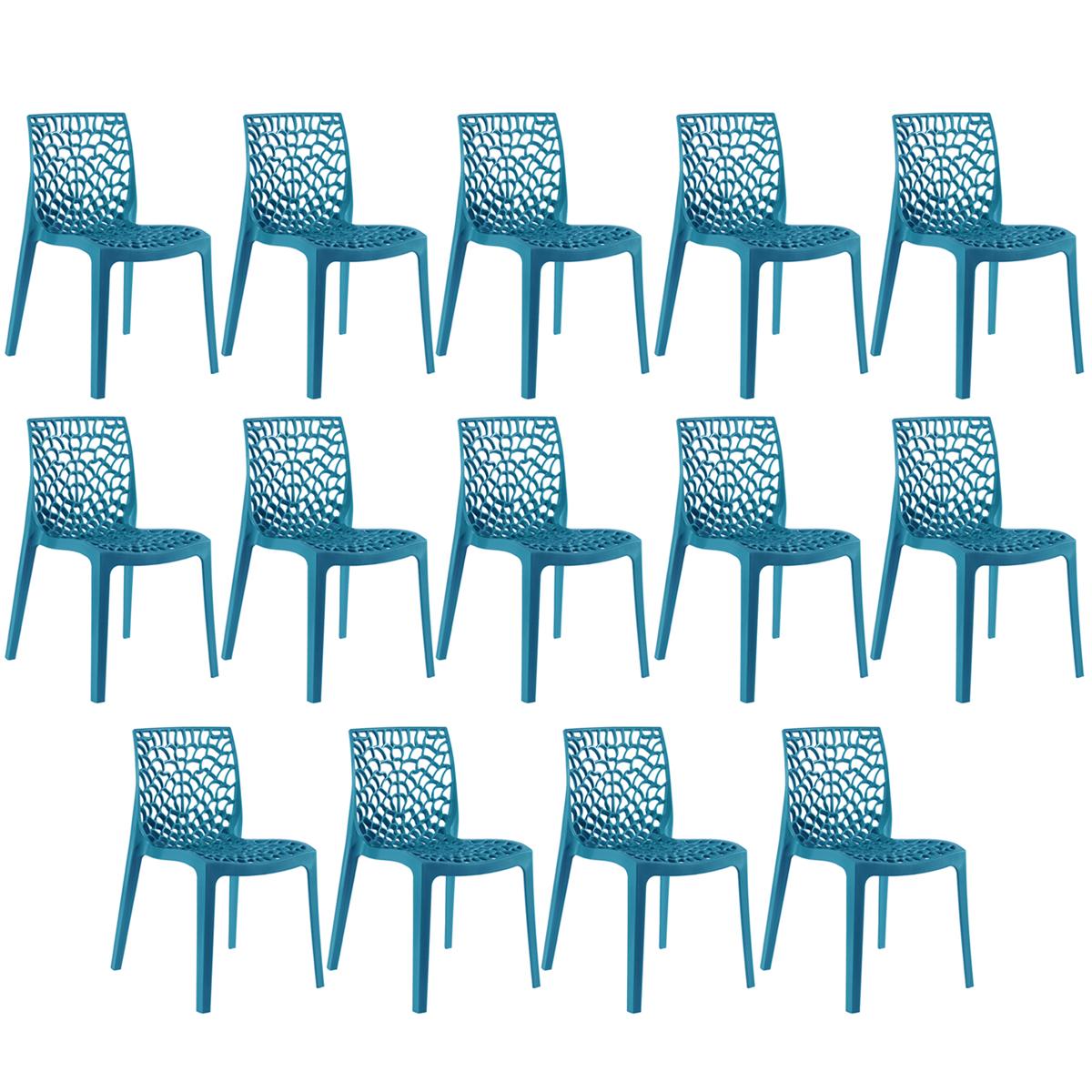 Kit - 14 X Cadeiras Gruvyer - Turquesa