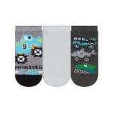 Kit 3 Pares De Meias Soquete Masculina Cia Da Meia Cinza 23/26