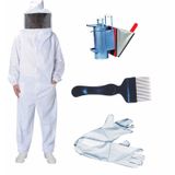 Kit Macacão Apicultor Brim G G Fumigador e Luvas Suécia