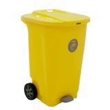 Lixeira Tramontina T-force Metal Amarelo Com Rodas 100 L