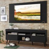 Rack C/ Painel E Suporte Tv 65&quot; Pés Retrô Com 2 Portas Londres Multimóveis