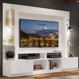 Rack Estante Tv 65&quot; Com Leds Berlim Multimóveis Branco