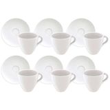 Conjunto Com 6 Xícaras E Pires Para Expresso Tramontina Paola Em Porcelana 95 Ml