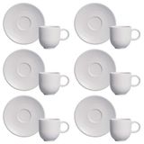 Conjunto Com 6 Xícaras E Pires Para Café Porto Brasil Coup Vit Em Stoneware 97 Ml