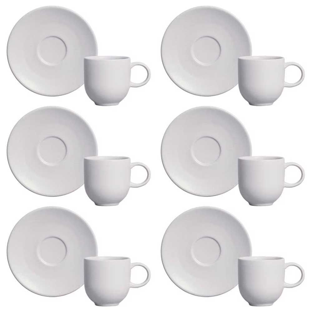 Conjunto Com 6 Xícaras E Pires Para Café Porto Brasil Coup Vit Em Stoneware 97 Ml