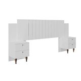 Cabeceira Cama Box Madeirado Casal Queen Genova Extensivel C 4 Gavetas Branco Panan