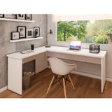 Mesa De Escritório Em L 1.60x1.50 Netmobil Tampo 30mm - Branco