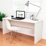 Mesa De Escritório Escrivaninha 1.40x60 Tampo 30mm Netmobil - Branco