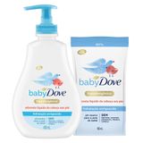 Kit Sabonete Líquido Baby Dove da Cabeça aos Pés Hidratação Enriquecida 400ml + Refil 180ml