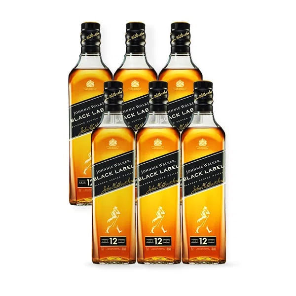 Combo Whisky Johnnie Walker Black Label 750ml - 6 Unidades