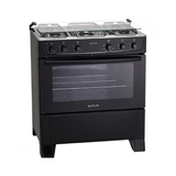 Fogão 5 bocas Atlas Mônaco Plus Preto com Acendimento Automático e Mesa Inox