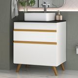 Gabinete Banheiro 1 Porta E 1 Gav Retrô 70cm Multimóveis Mp5024 Branco