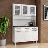 Armário De Cozinha De Aço Kit Triplo 120cm Clara Multimóveis Cr6150 Branco