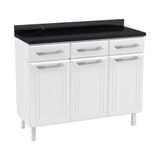 Balcão De Cozinha De Aço Triplo Com Tampo Rose Multimóveis Cr6090 Branco